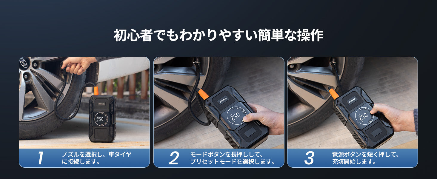 空気入れ手順