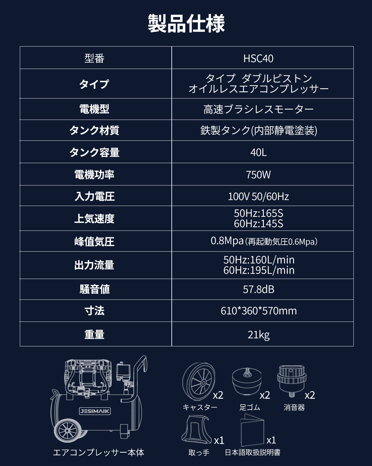 エアコンプレッサー HSC40 – JESIMAIK