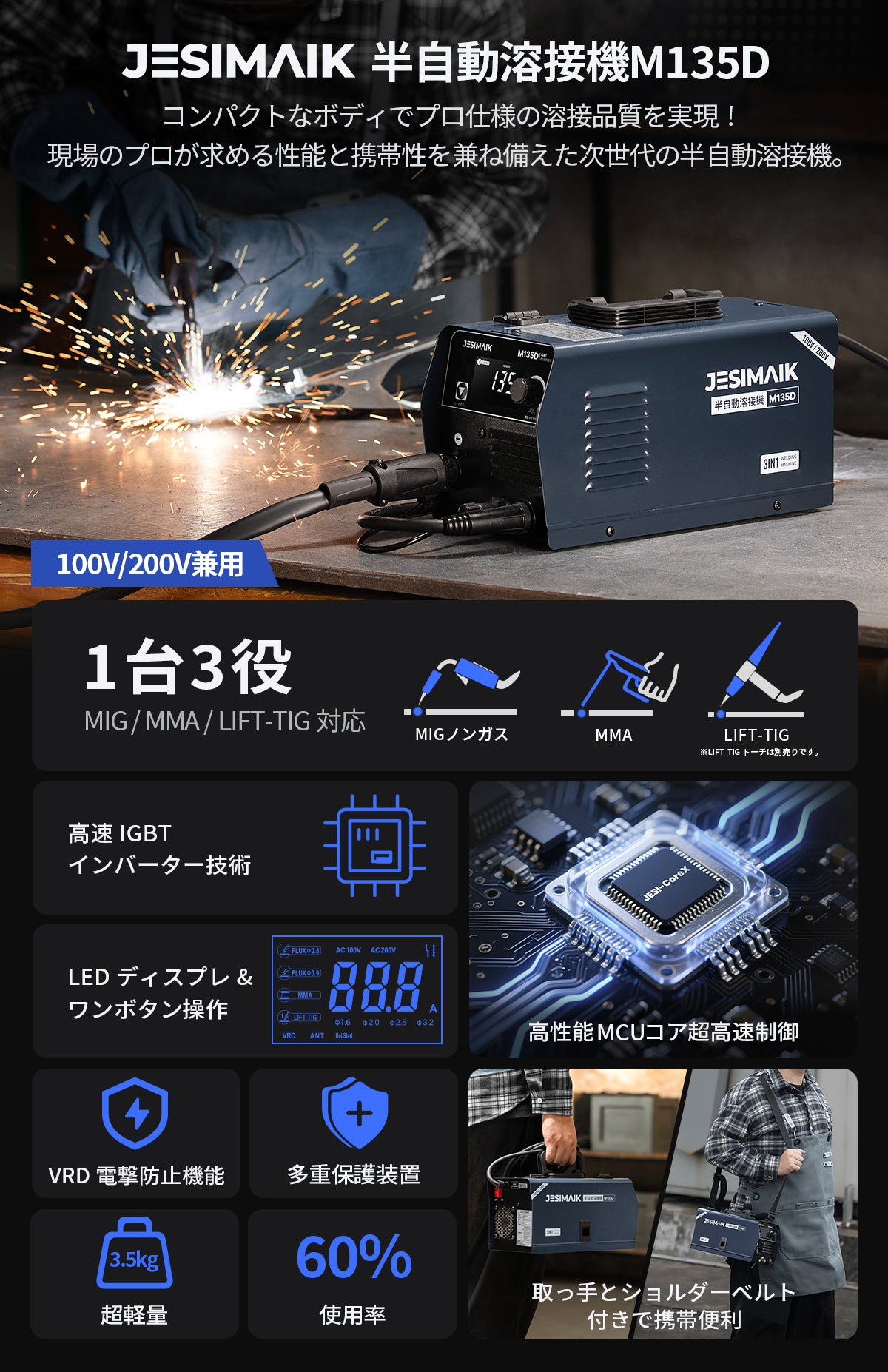 3in1 半自動溶接機 M135D – JESIMAIK
