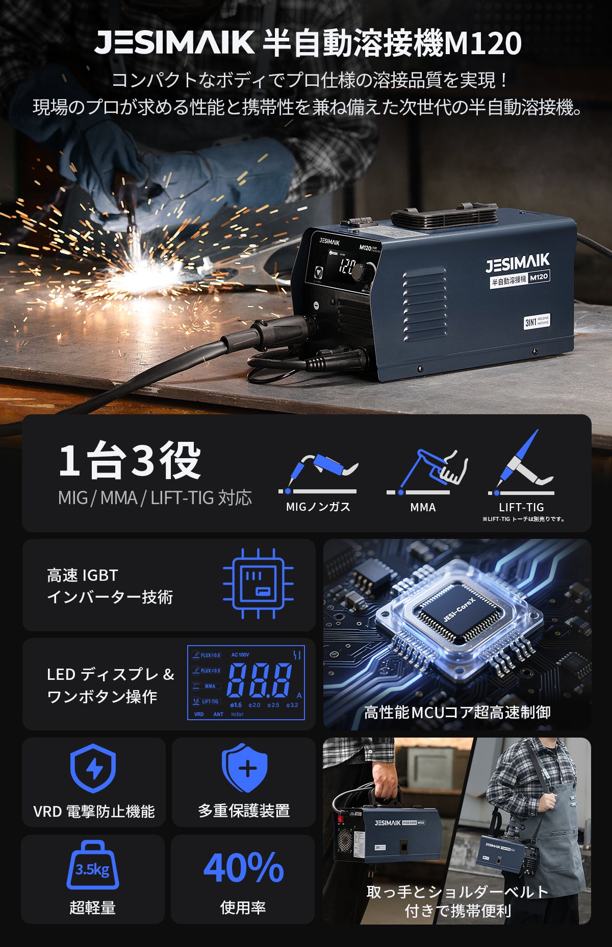 3in1 半自動溶接機 M120 – JESIMAIK