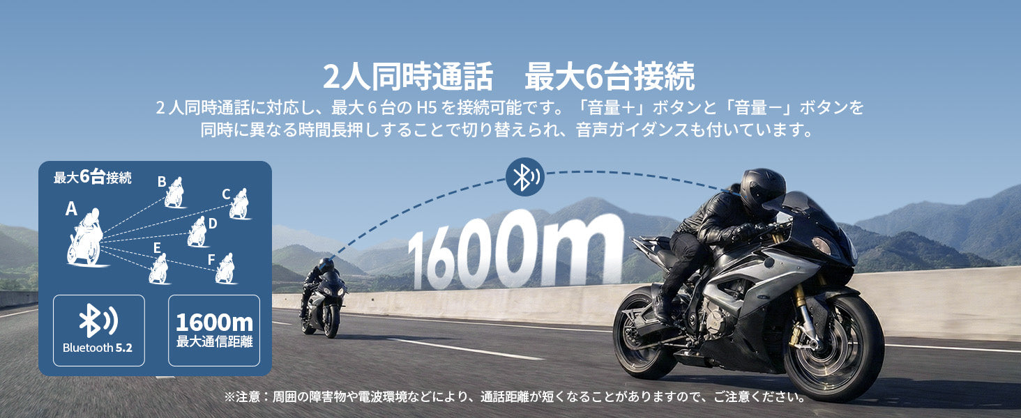 最大6台接続、仲間とのツーリングをもっと快適に