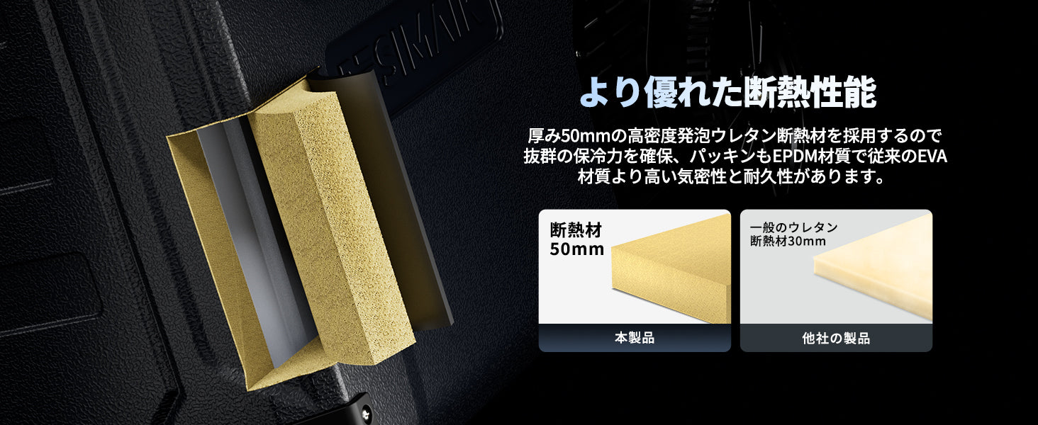 厚みのある断熱構造で、冷たさをしっかりキープ
