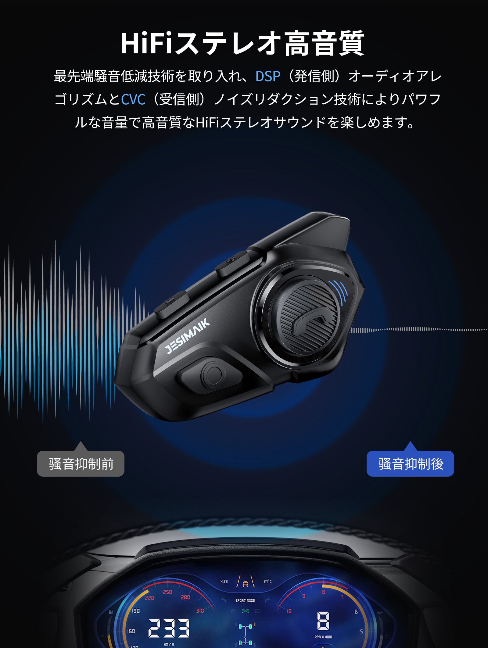 JESIMAIK バイク用Bluetoothヘッドセット R16 Pro Amazon | JESIMAIK バイク インカム R16Pro バイク用インカム