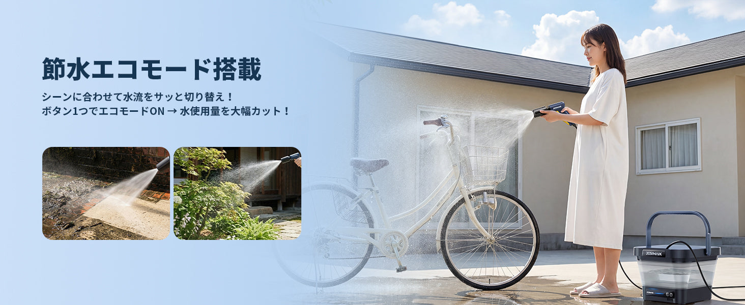節水エコモードで、水を抑えて効率よく洗浄