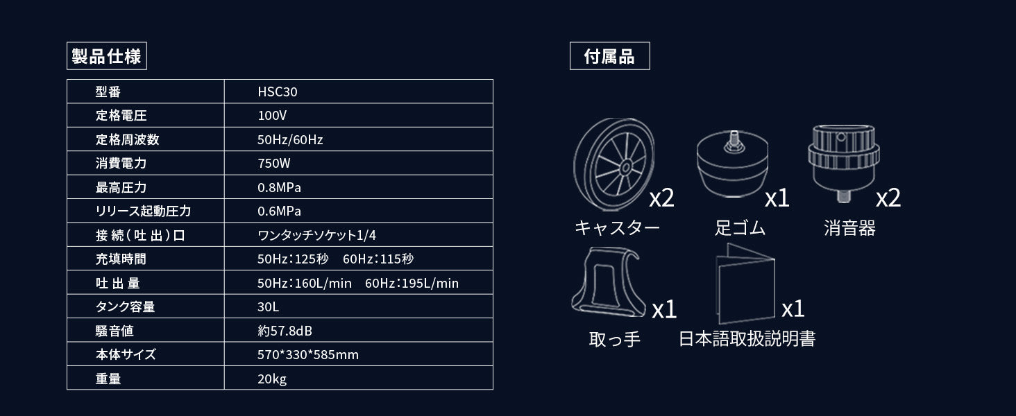 エアコンプレッサー HSC30 – JESIMAIK